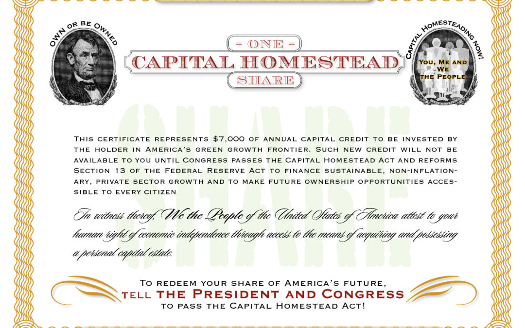Capital Homestead Stock Certificate w. Projections (PDF)