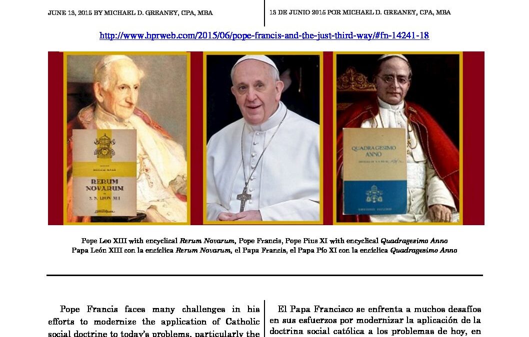 Pope Francis and the Just Third Way (English/Spanish — PDF)