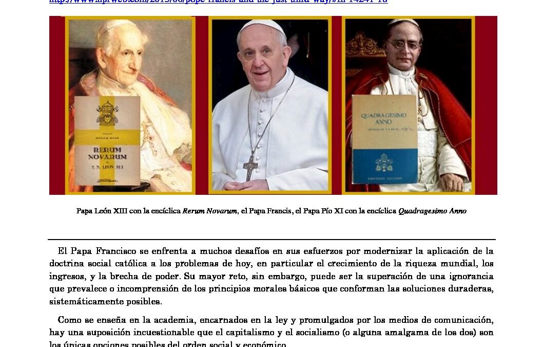 Papa Francisco y la Tercera Vía Justa